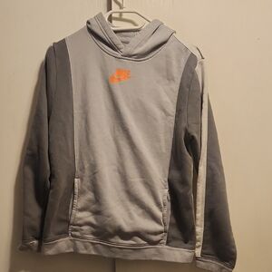 Nike Hoodie in Gray with Orange Logo